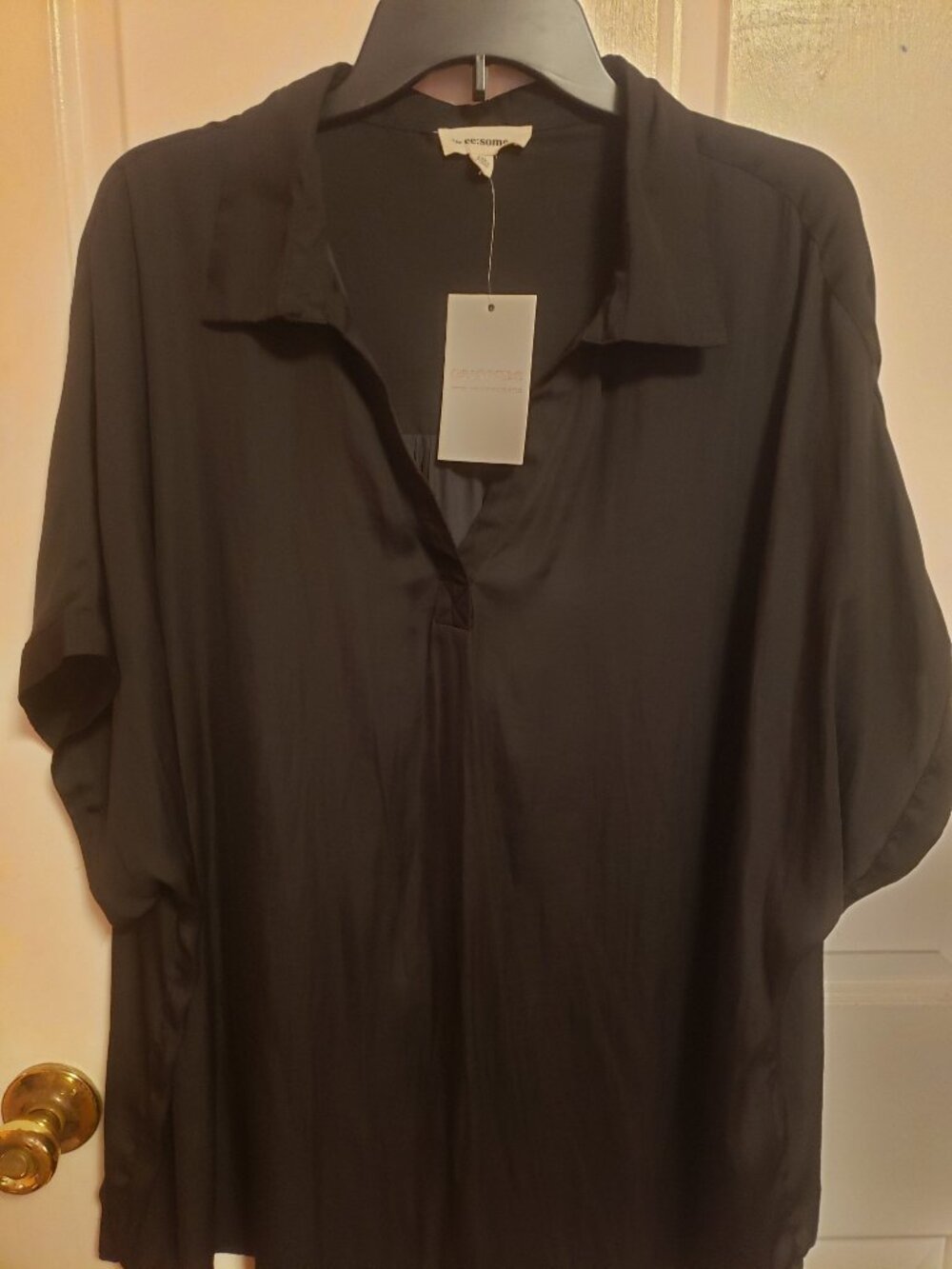 ee:some black vneck collar blouse